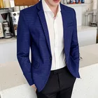Эксклюзивный бренд, модный клетчатый мужской повседневный деловой костюм, куртка, платье, блейзер для выступлений, сценический дизайн, Мужской приталенный пиджак
