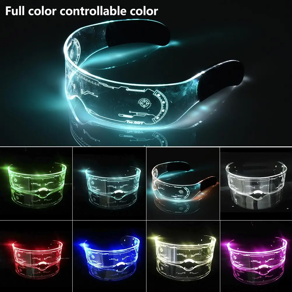 

Colorful EL Luminous Glasses LED Light Up Visor Eyeglasses for Bar KTV Christmas Birthday Party New Year Decoration
