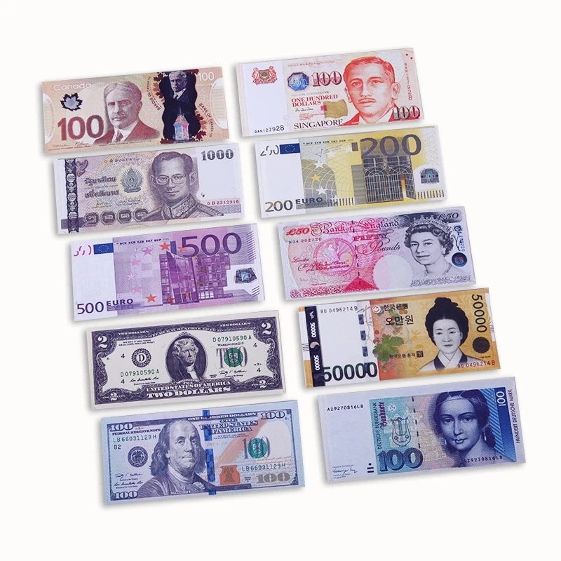 

Cheap Creative Money Printing Pattern Wallet Storage Package Dollar Sterling Euro Ruble Shape Compartment Coin Purse