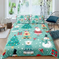 3d bedding set christmas duvet coverpillowcase single twin queen king full size polyester bedclothes quilt cover santa claus