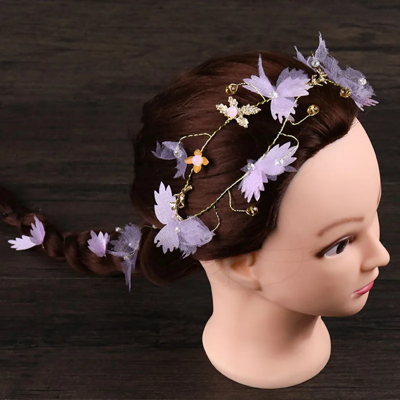 Милый Романтический Сказочный марлевый Кристалл головной убор ободок длинные