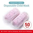 Рождественская детская маска для лица, одноразовая детская маска с принтом котенка, 3-слойная защитная маска для рта, мультяшная детская маска