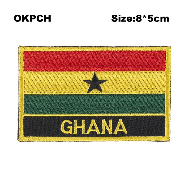 Нашивки с квадратным флагом Гана нашивки железным вышивкой орзена наклейки для