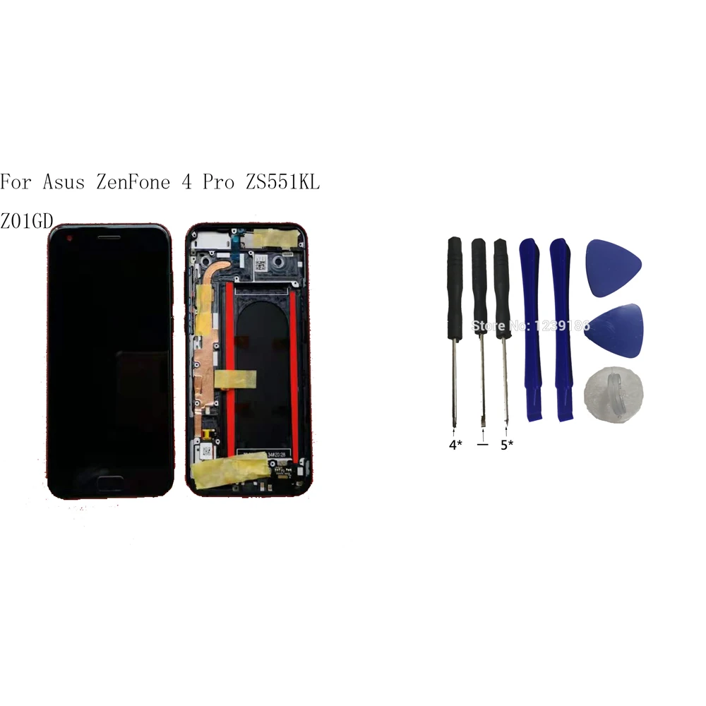 Original LCD Display For Asus ZenFone 4 Pro ZS551KL Z01GD LCD Screen Touch Panel Digitizer Assembly With Frame+Tool