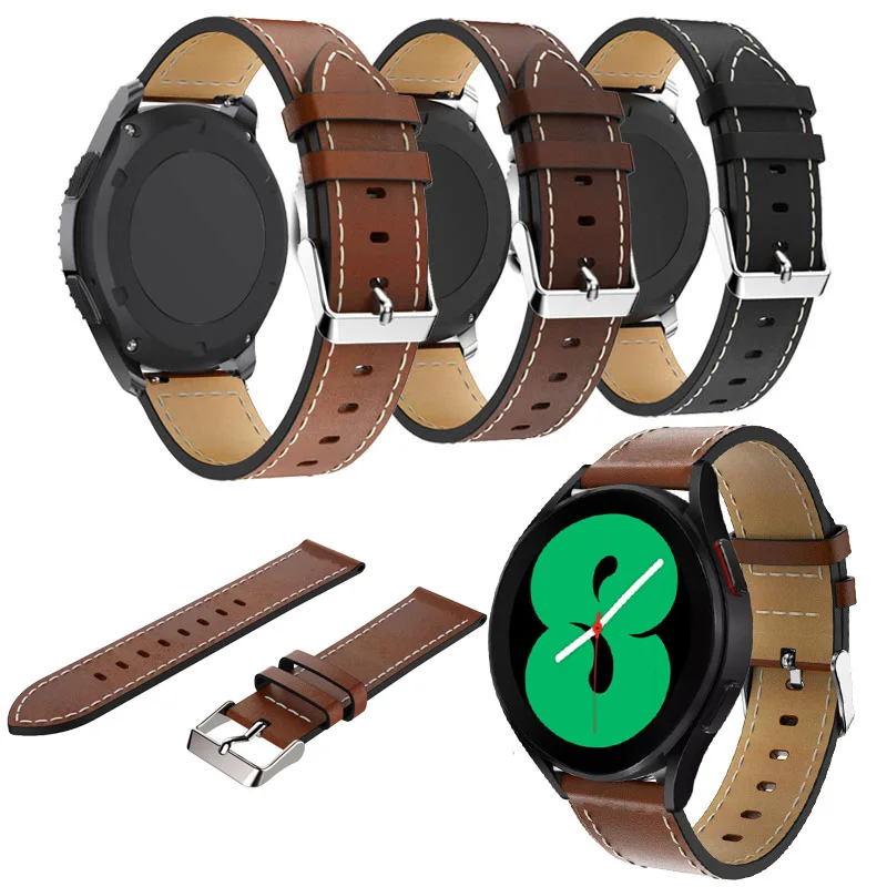 Leather Strap Watchband For Samsung Galaxy Watch4/5 40 44mm Watch 4 Classic 42 46mm Replacement band Wrist strap Watch5 45mm pro enlarge
