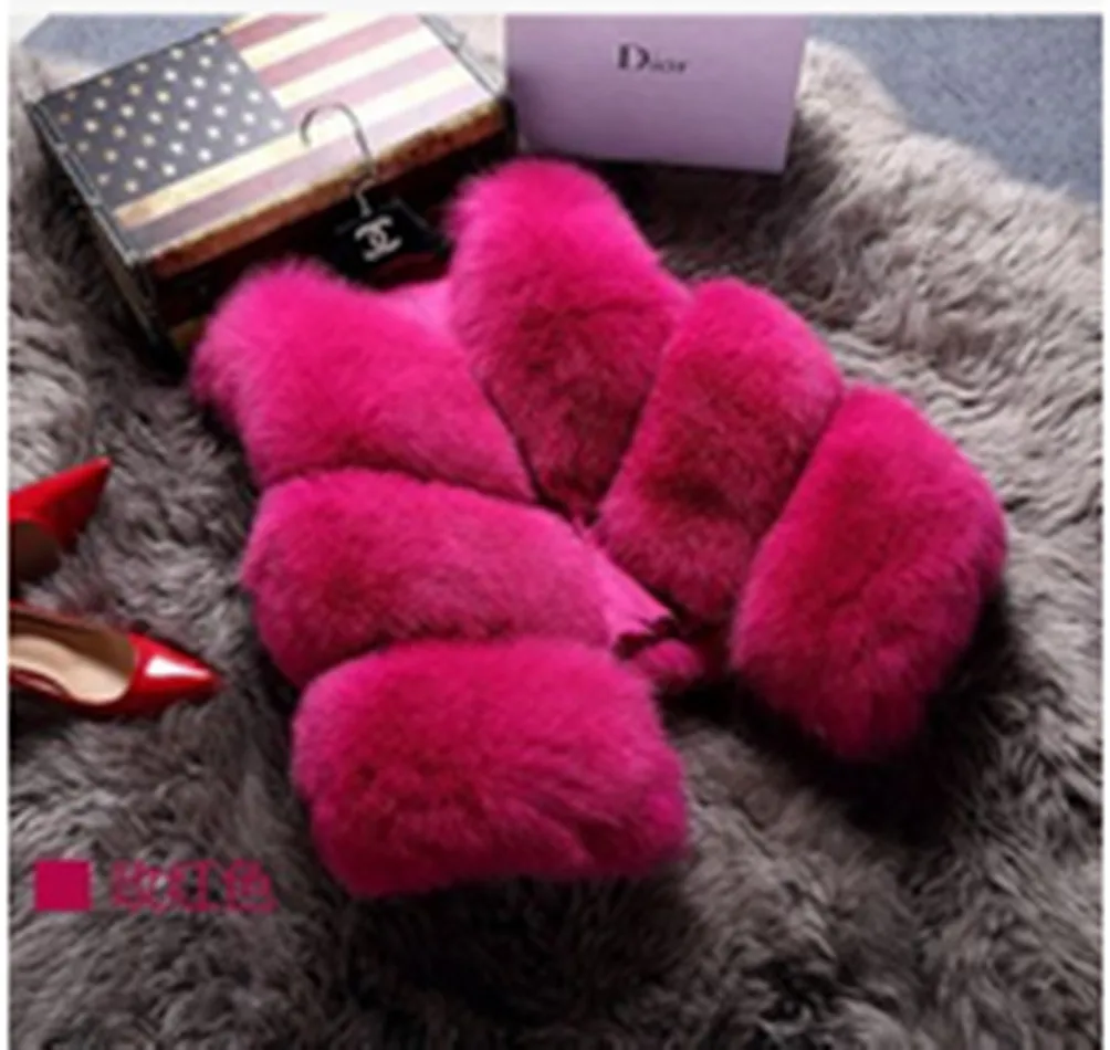 

Women's Winter Fashion Faux Fur Fur Short Vest Fluffy Sherpa Jacket Pink Shaggy Jacket Thick Warm Fur Sleeveless Crop Vest
