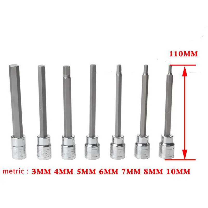 7 шт. Звездные сверхдлинные торцевые головки Torx 3/8 дюйма H3 H4 H5 H6 H7 H8 H10 набор гаек