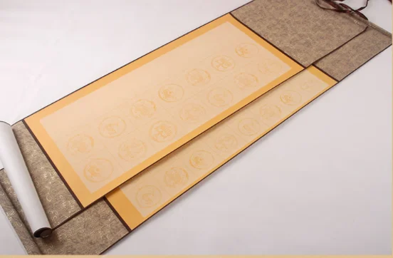 Античный как пустая плитка наполовину приготовленный свиток бумага Xuan для