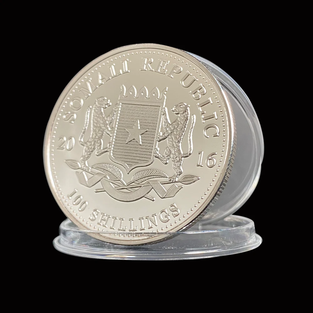 2016 Серебряная монета со слоном 1 унция Сомалийской Республики для защиты