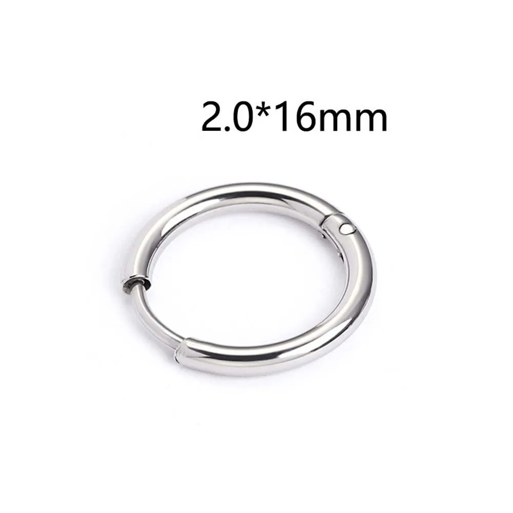 silver-16mm 1 пара, маленькие серьги-кольца, золото/серебро/черный, титановая сталь, круглые серьги-кольца для женщин и мужчин, серьги-клипсы - Окраска металла: silver-16mm