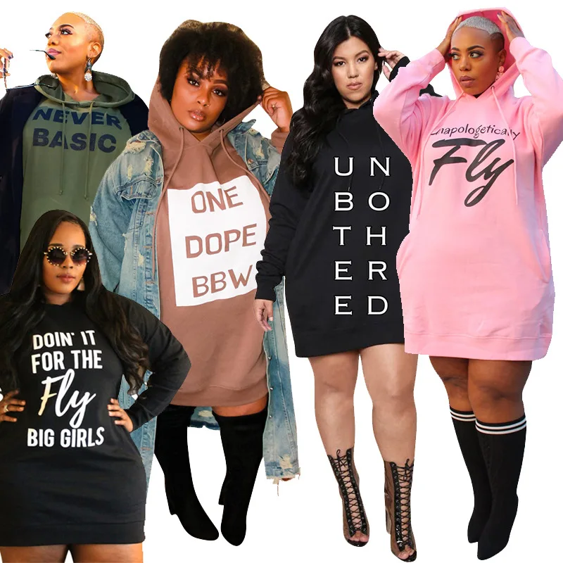 

Sweater letter printing fashion casual large women's dress