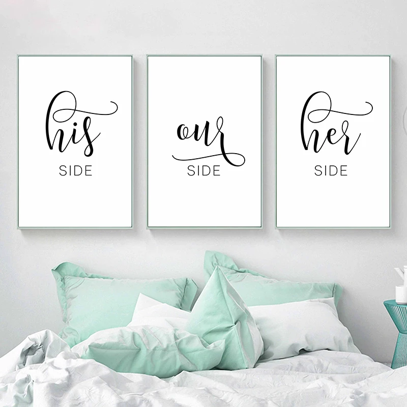 

Nordic Minimalist Bedroom Quote Prints and Posters Canvas Painting Wall Art Pictures Set of Three Scandinavian Home Decoration