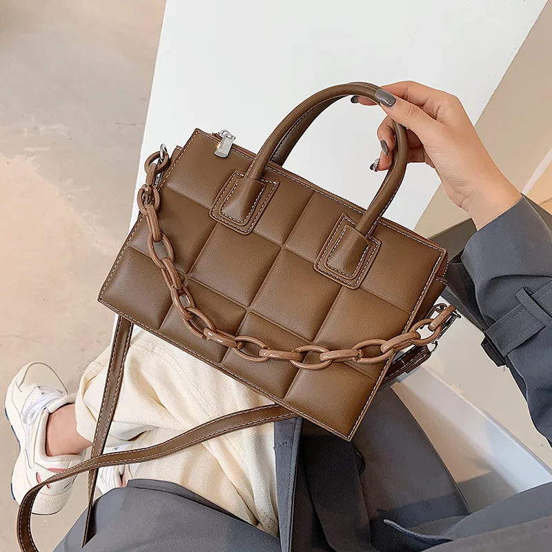 

PU Leather Square Ladies Chain Crossbody Bag High Quality Brand iamond Lattice Handbag Fashion Shoulder Messenger Bag X102H