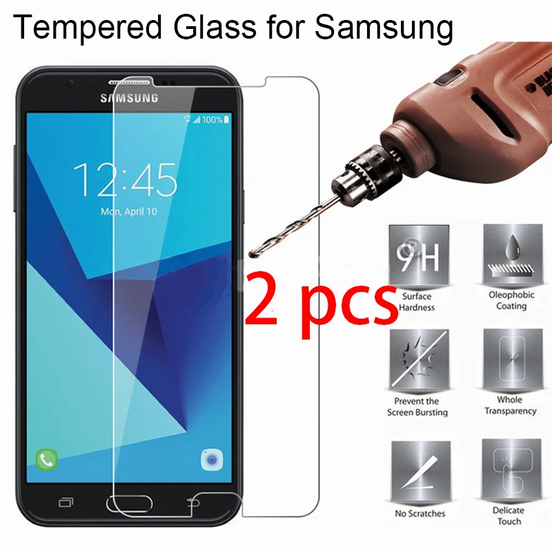 2 шт.! Защитное стекло 9H HD для Samsung J7 J5 J3 Pro 2017 закаленное протектор экрана Galaxy J2 Prime |