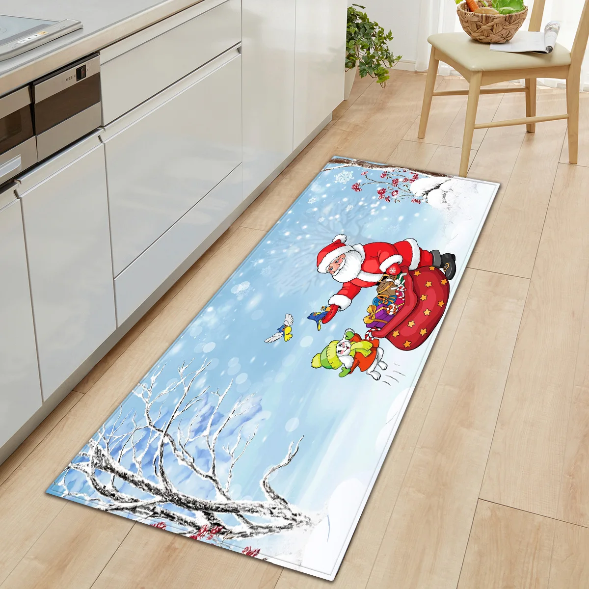 Zeegle Рождество коврик анти-скольжения Кухня Гостиная удобный для ног вход воды