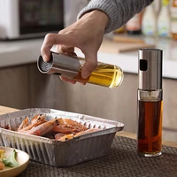 stainless steel oil dispenser sprayer squeeze bottle vinegar oil bottle pump gravy boat oil spray cruet kitchen tool
