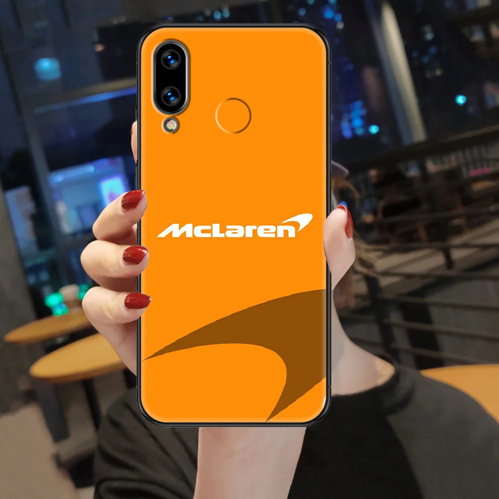 

McLaren Car Logo Phone case For Huawei Honor 6 7 8 9 10 10i 20 A C X Lite Pro Play black painting coque 3D funda fashion back