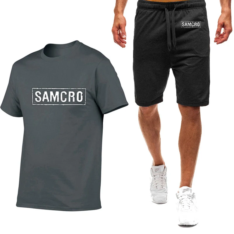 

Men's SOA Sons of anarchy SAMCRO T-shirt shorts summer short-sleeved suit sportswear men's sports pants running suit