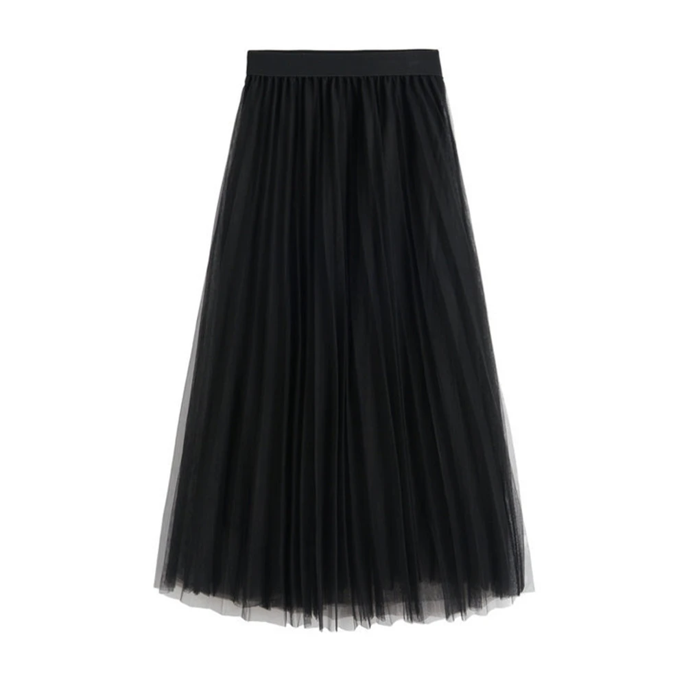 

Mesh Skirt Pleated Skirt Half-Length Dress Mid-Length New Style Female Bottoming Skirt