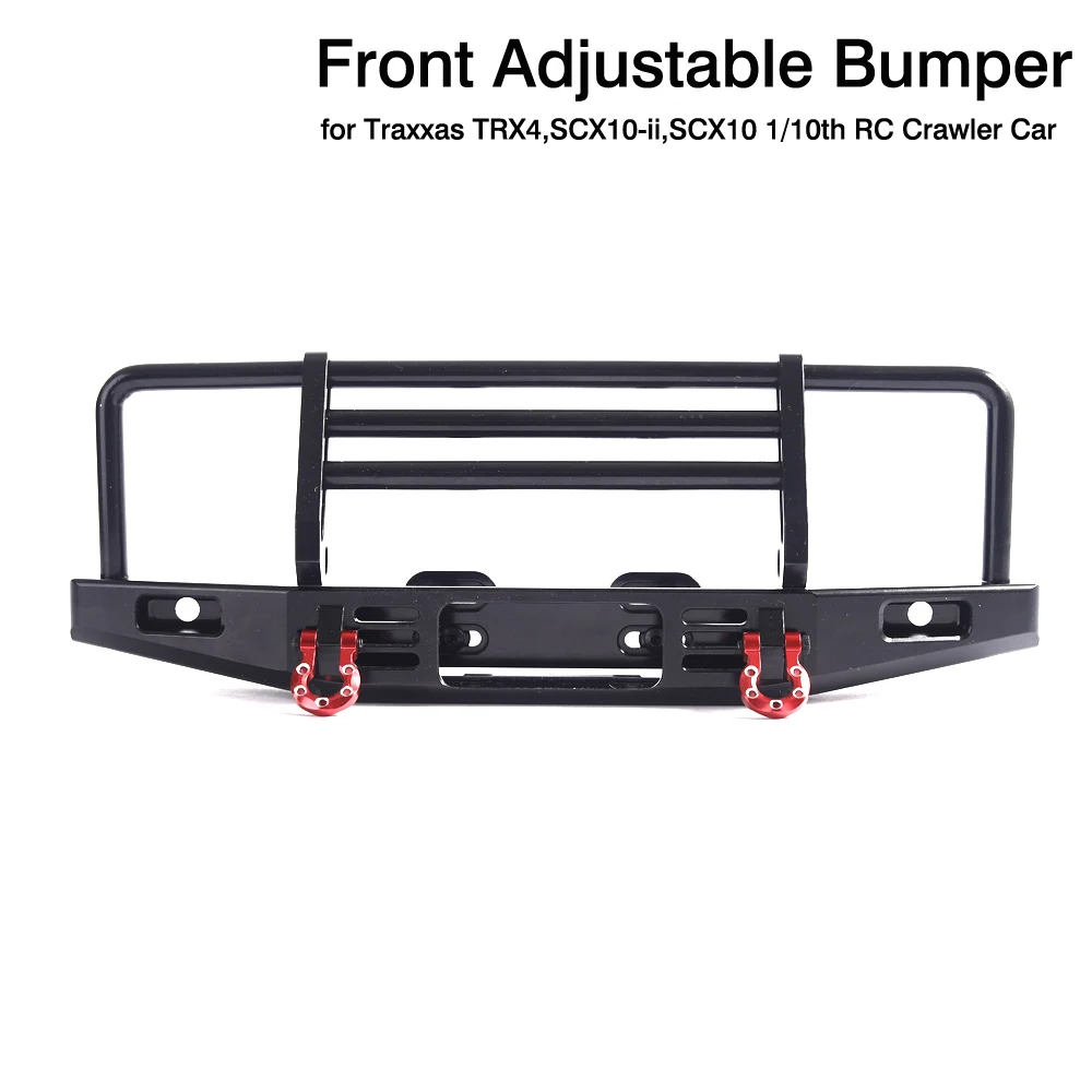 

KRAMAM Adjustable Metal Front Bumper for 1/10 RC Crawler Traxxas TRX4 Defender Axial SCX10 SCX10 II 90046 90047