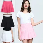 Юбка для девушек и женщин, плиссированная теннисная форма на молнии, для йоги, бадминтона, Спортивная форма, короткое студенческое платье с шортами с завышенной талией