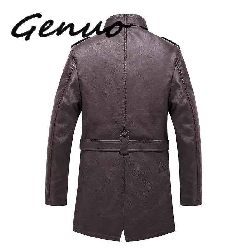 

Genuo Men Casual Leather Jackets Winter Male High Quality Windproof Faux PU Motorcycle Jacket Coat Men's Leather Jackets Coat