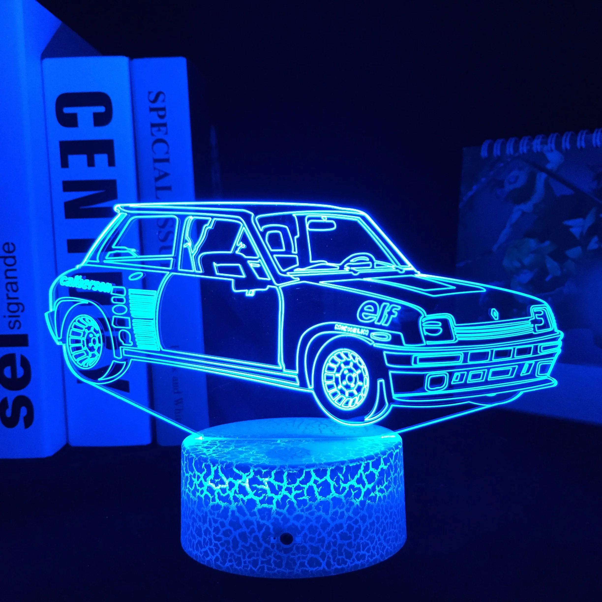 Автомобильная серия Culberson 3D лампа визуальная иллюзия белая треснувшая основа