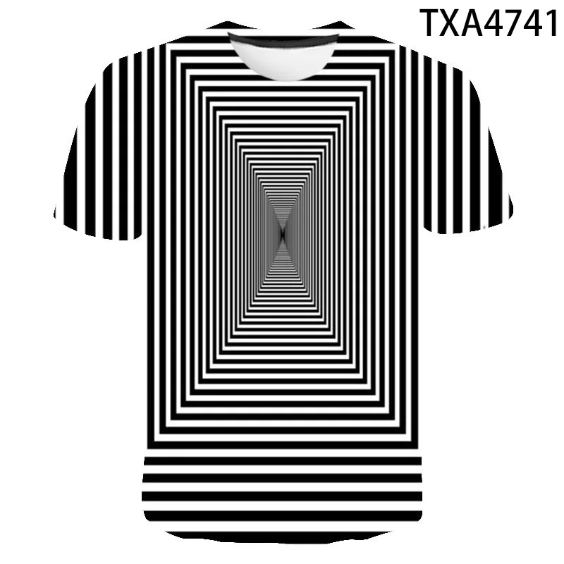 

Striped Plaid Vertigo 3D Printed T Shirt Men Women Summer Casual T Shirt Children Boy Girl Tops Cool Tee