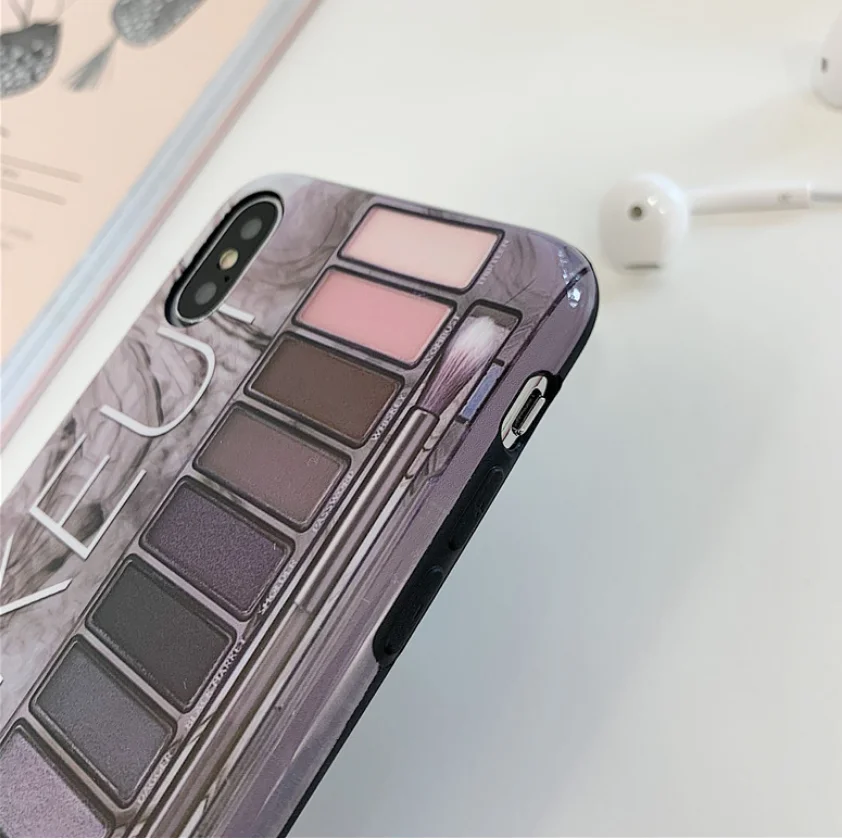 makeup eyeshadow palette phone case for iphone 11pro max xr xs max glossy soft free global shipping
