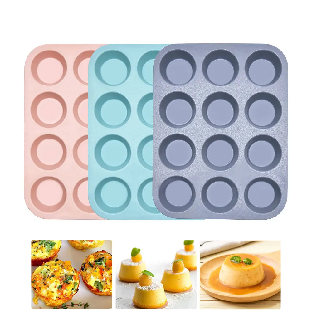 

Silicone Muffin Pan Muffin Tins for Baking Cakes Egg Tart Cake decorating tools DIY Desserts Mousse Silicone Molds For Baking