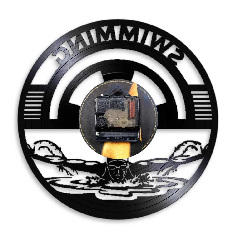 Часы настенные виниловые для плавания бесшумные спортивные современные