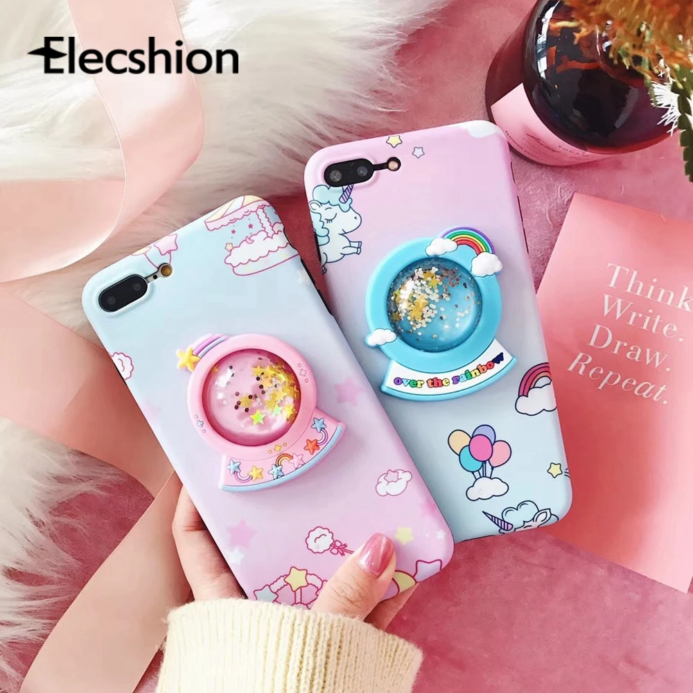 Unicorn Glitter Case For iPhone XR Xs Max Cover Quicksand Coque 7 8 Plus 6 6s Cases Cartoon Soft Bumper Shockproof |