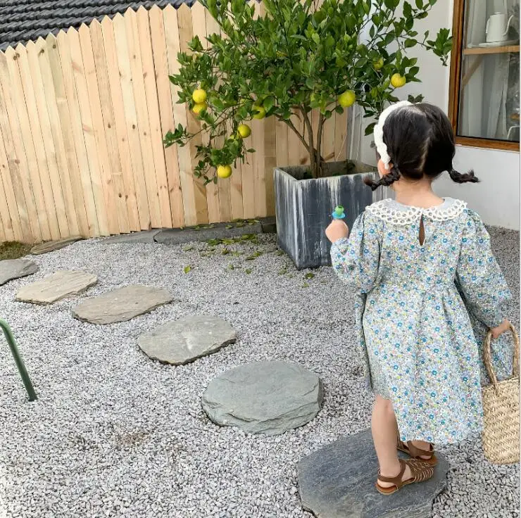 2020 весенние Хлопковые Платья принцессы с принтом для девочек милое детское