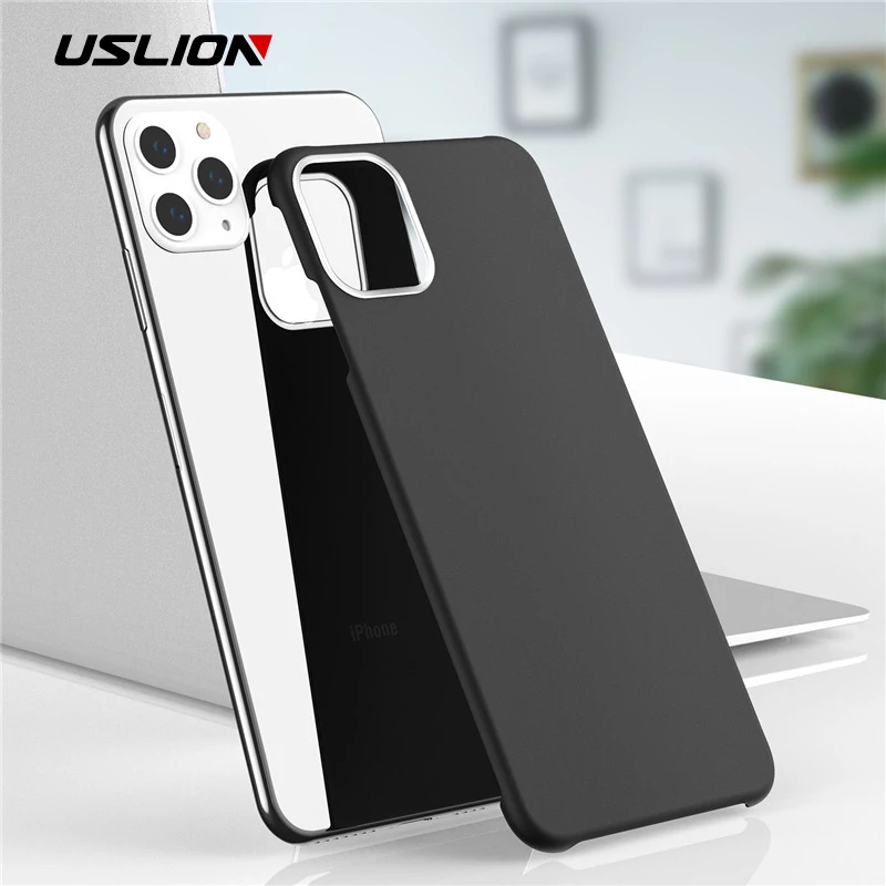 Ультратонкий Противоскользящий чехол USLION для iPhone 11 Pro Max XR XS 8 7 6 6s Plus сплошной цвет