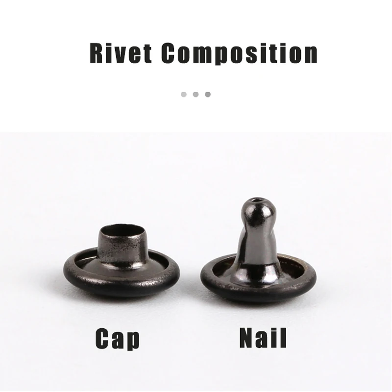 100 шт. железные двусторонние заклепки черный ремешок для рисования Фотосумка