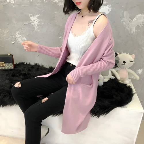 Женский вязаный кардиган TingYiLi в Корейском стиле желтый красный зеленый розовый
