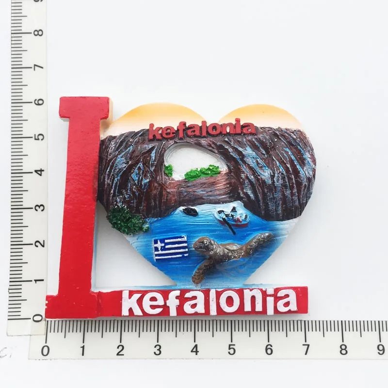 

(Kefalonia Greece)Fridge Magnet,Creative Travel Commemorate Crafts 3D Ornaments Magnetism Resin Material Refrigerator Stickers