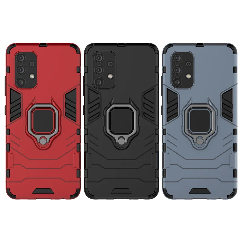 For Cover Samsung Galaxy A32 Hard Ring Holder Stand Magnetic Armor Case For Samsung A51 A71 A42 A02S S21 Ultra A12 A32 Fundas