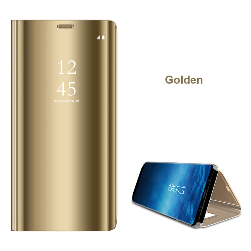 Gold Smart mi rror кожаный чехол для телефона для Red mi 5 Plus 6A Note 5A 4X6 Pro флип-чехол для Xiaomi mi A2 Lite A1 Max 3 mi 8 F1 чехол - Цвет: Gold