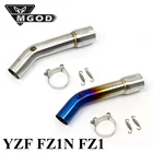 Выхлопная труба для YZF FZ1 FZ1N FZ1000, без шнуровки, Колено средней длины, глушитель для мотоцикла, из нержавеющей стали для гонок