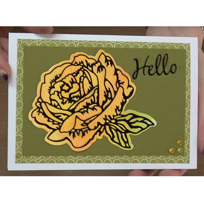 Hello красивые розовые металлические резные штампы Цветочная Роза для