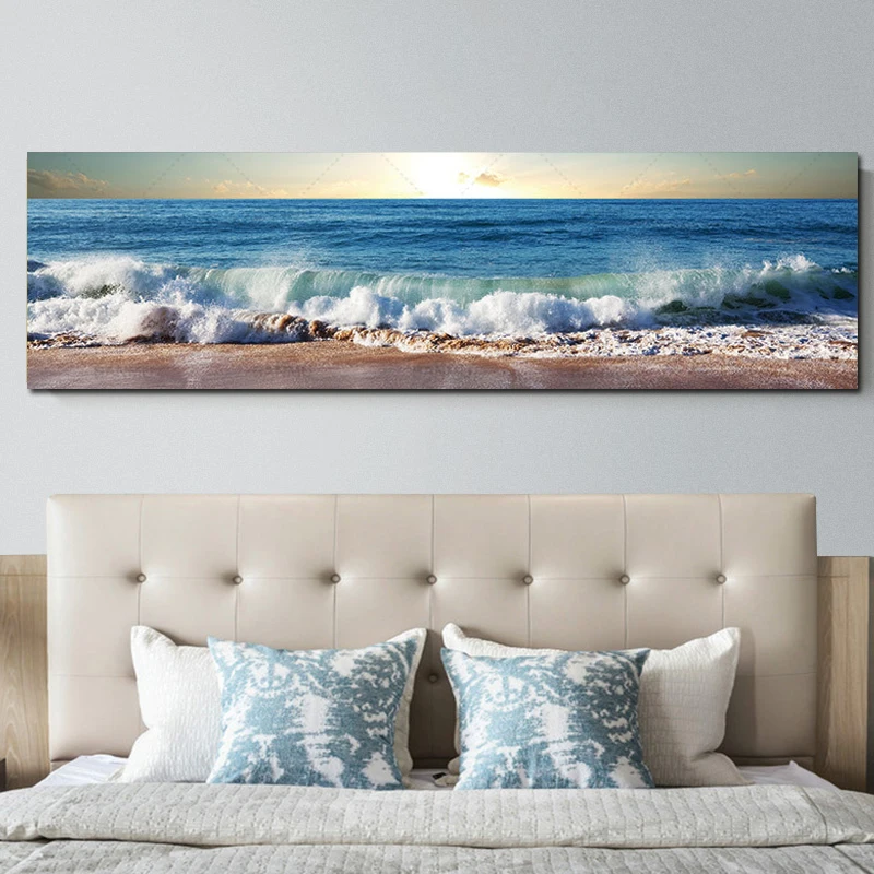 Sunrise Sea Wave Landcape Canvas Painting Home Decoration Cuadros For Poster And Prints Decorative Pictures Wall Decor Posters | Дом и сад