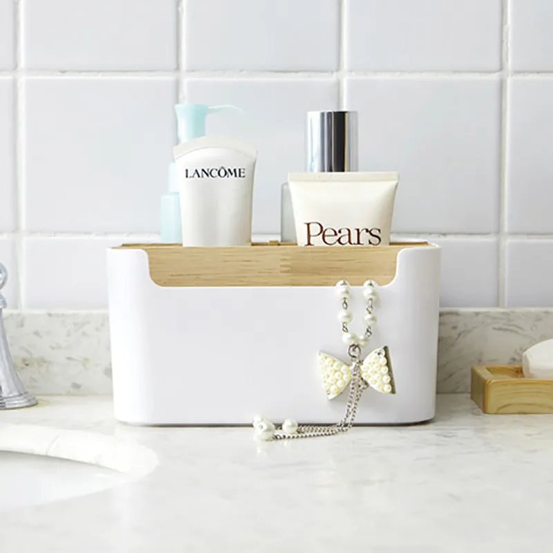 Столешница пластиковая коробка для хранения с деревянной перегородкой