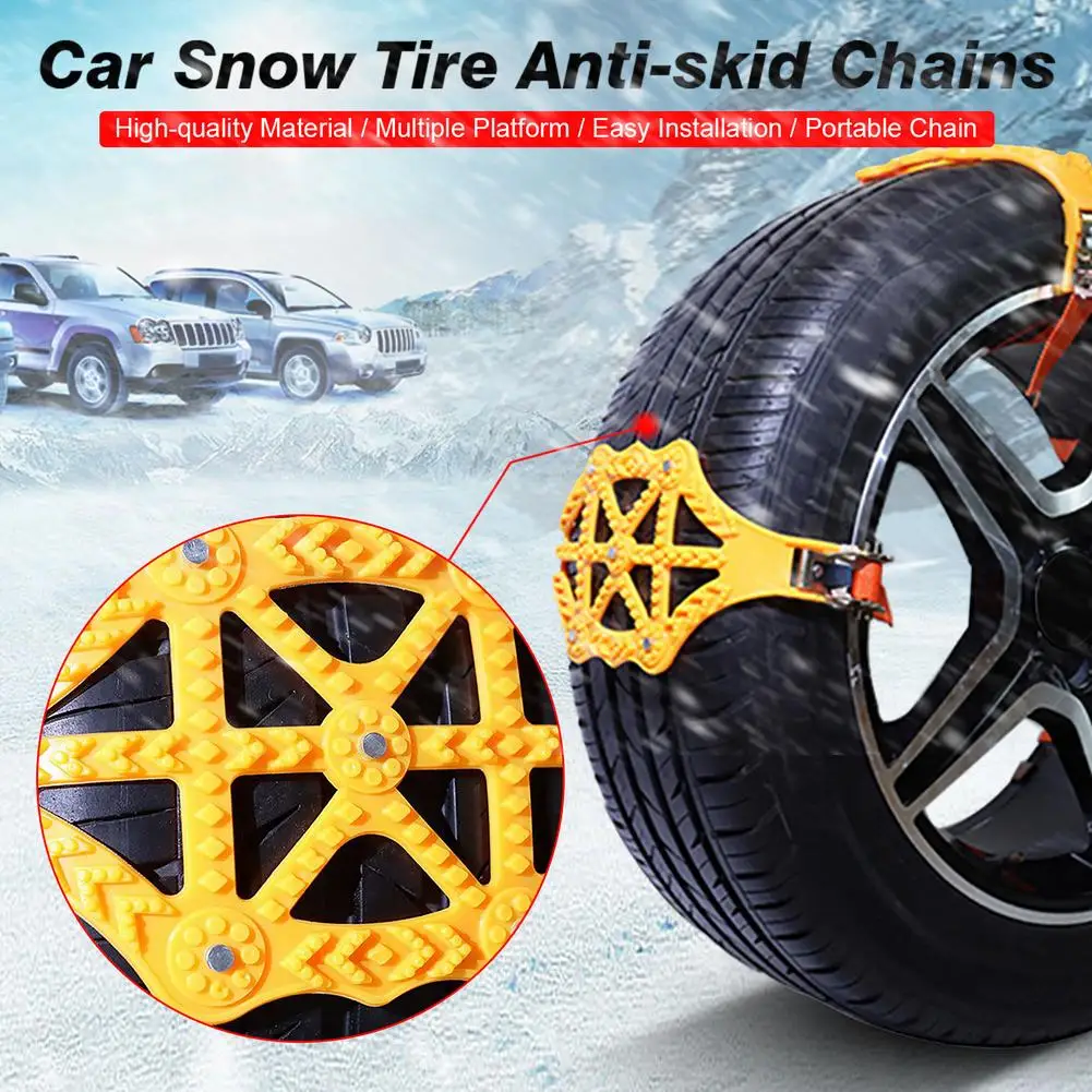 

1/4 Pcs Car Tire Snow Chain Winter Universal Adjustable Anti Skid Wheel Chains Trucks SUVs Accessories For Snow Mud Sand Road