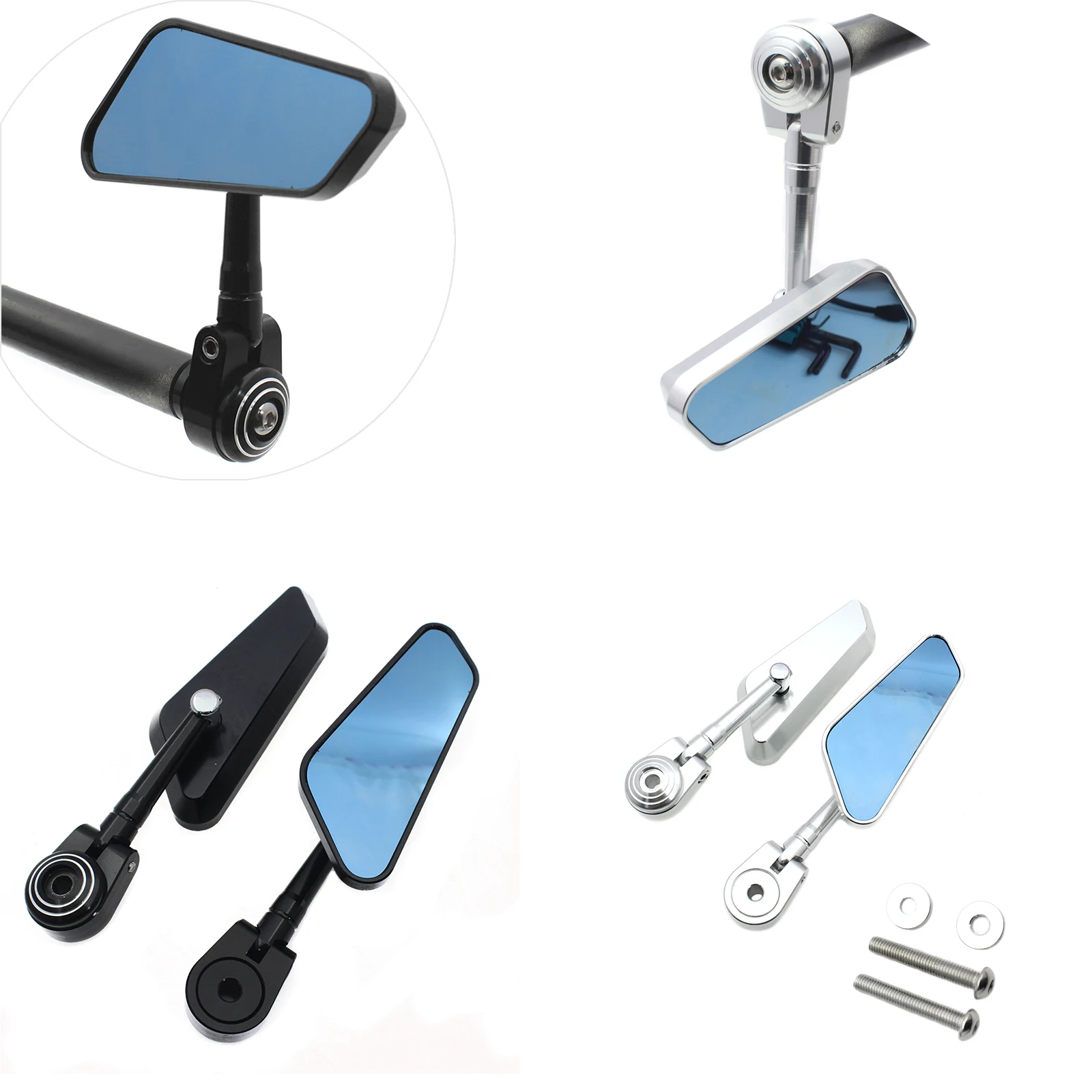 

Rearview Mirrors Handle Bar End Rear Side For Kawasaki NINJA 125 400 300 250 1000 650 Motorcycle Aluminum