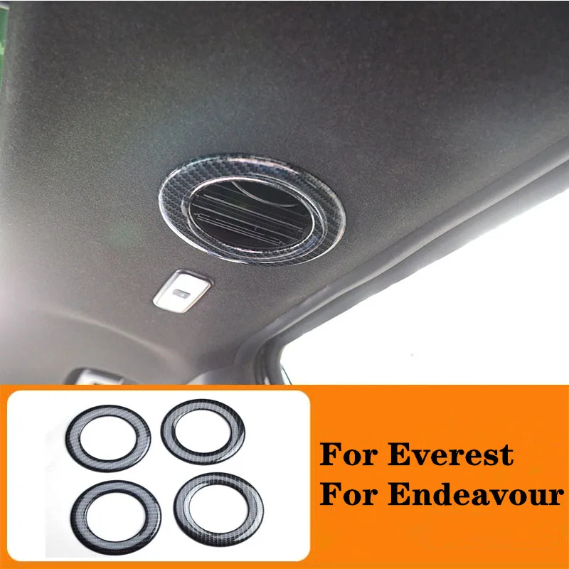 

Fit for Ford Everest Endeavour Car Parts Carbon Fiber Color Roof Air Conditioner Vent Cover Trim 2015 2016 2017 2018 2019 2020