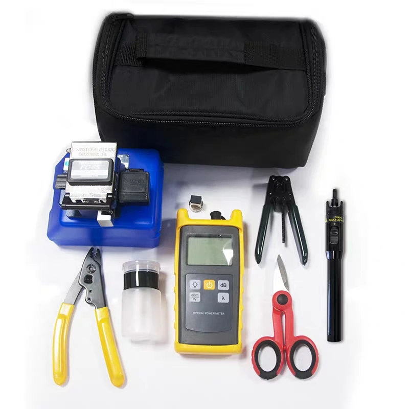 

Tanghu FTTH Fiber Optic Tool Kit Set Equipment with OPM VFL Cleaver for Optic Cable