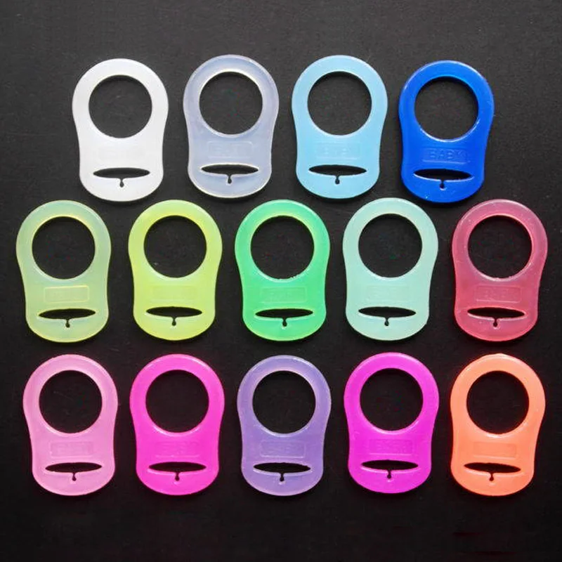 Adaptador de silicona para chupete, anillos, color rosa claro, 25 unidades-3