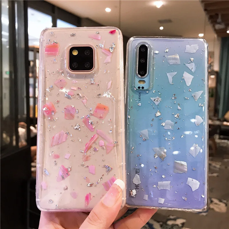 Блестящий чехол из золотой фольги для Huawei P30 P20 P10 Mate 20 Honor 8X 9 V10 V20 Nova 2s 3i 4 Y9 P smart Plus
