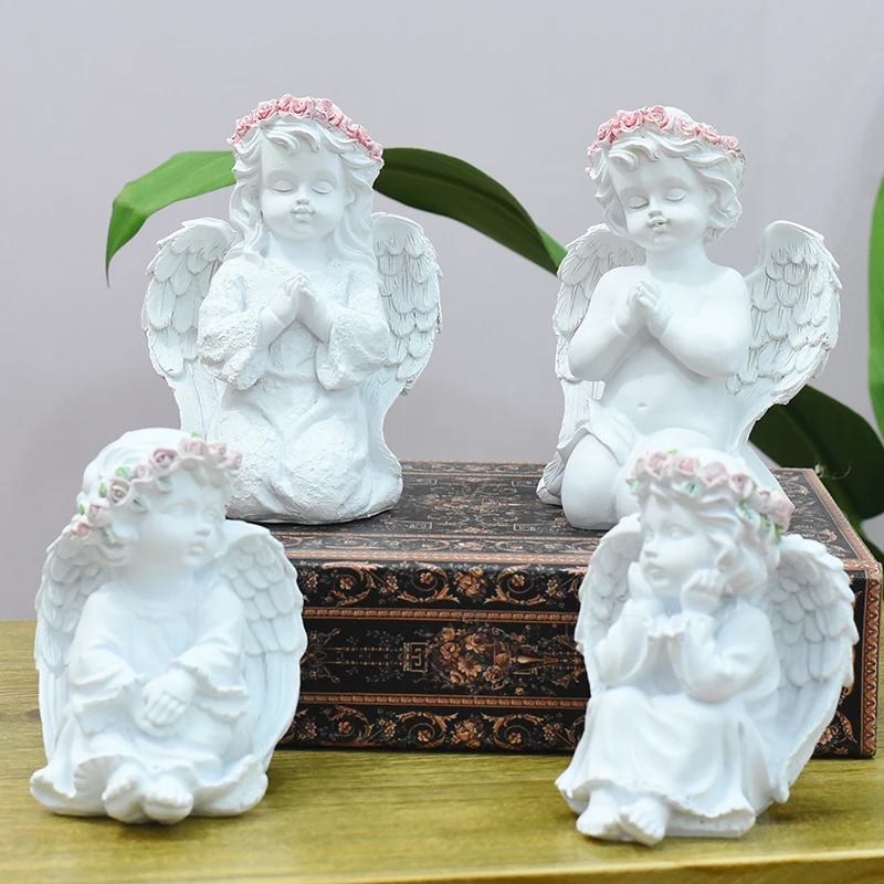 DIY статуэтки ангела из смолы в европейском стиле ручной работы сказочные садовые